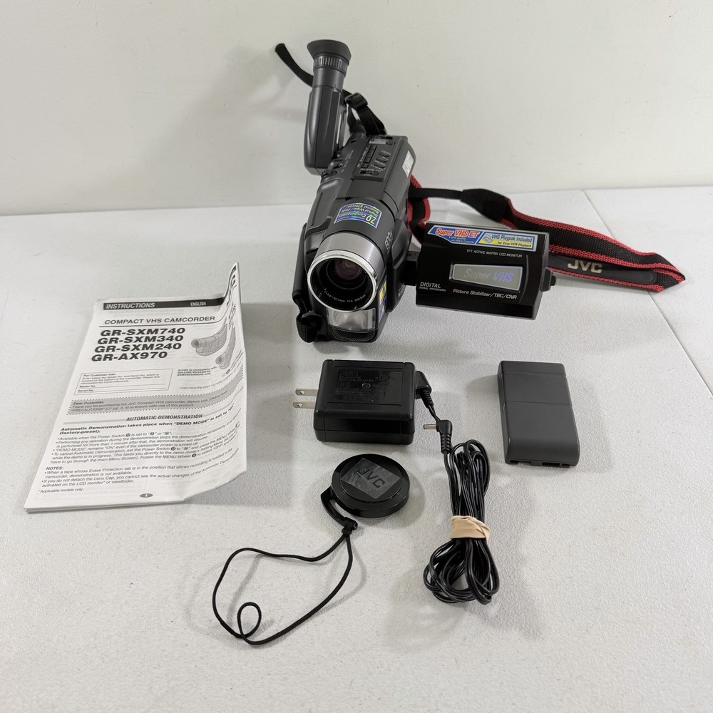 JVC GR-SXM240U Super Compact VHS-C Video Camcorder Video Transfer TESTED WORKING